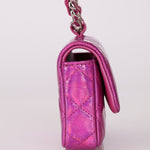 Chanel 24C Iridescent Patent Quilted Carabiner Card Holder - FashioNica