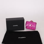 Chanel 24C Iridescent Patent Quilted Carabiner Card Holder - FashioNica