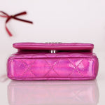 Chanel 24C Iridescent Patent Quilted Carabiner Card Holder - FashioNica