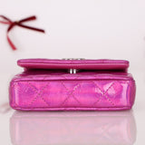 Chanel 24C Iridescent Patent Quilted Carabiner Card Holder - FashioNica