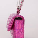 Chanel 24C Iridescent Patent Quilted Carabiner Card Holder - FashioNica