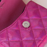 Chanel 24C Iridescent Patent Quilted Carabiner Card Holder - FashioNica