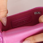 Chanel 24C Iridescent Patent Quilted Carabiner Card Holder - FashioNica