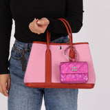 Chanel 24C Iridescent Patent Quilted Carabiner Chain Card Holder - FashioNica