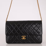 Chanel 24K GP Lambskin Chain Turnlock Single Flap - FashioNica
