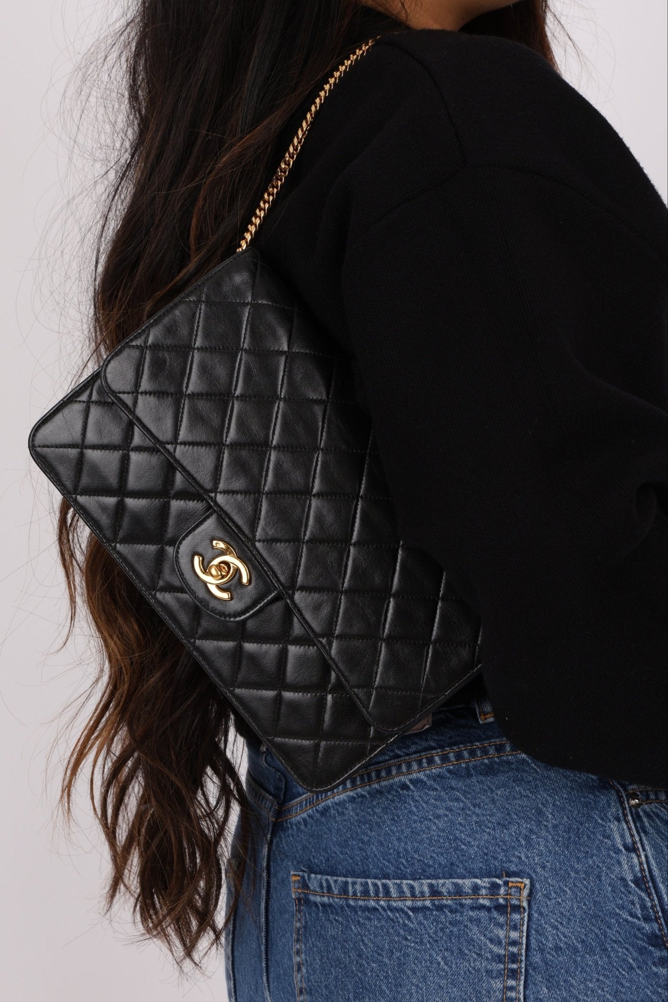 Chanel 24K GP Lambskin Chain Turnlock Single Flap - FashioNica