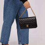 Chanel 24K GP Lambskin Chain Turnlock Single Flap - FashioNica