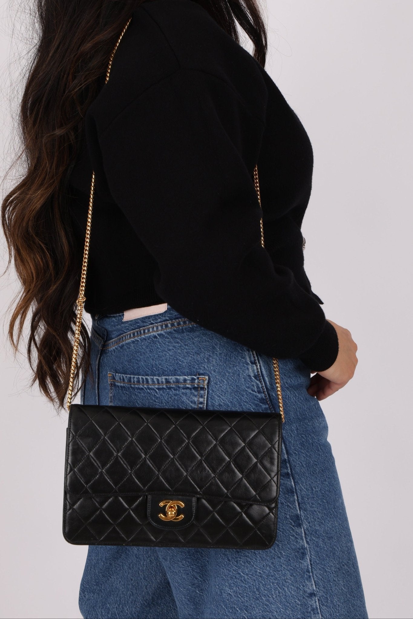 Chanel 24K GP Lambskin Chain Turnlock Single Flap - FashioNica