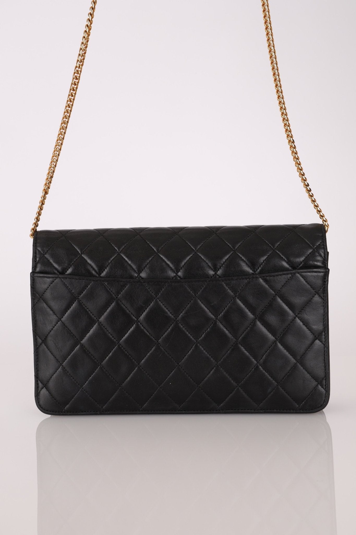 Chanel 24K GP Lambskin Chain Turnlock Single Flap - FashioNica