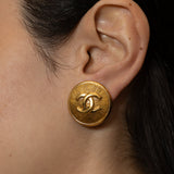 Chanel 70s - 80s Medallion Clip - On Earrings 24K GP - FashioNica