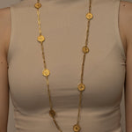 Chanel 70s - 80s Milgrain Coins Long Necklace 24K GP - FashioNica