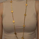 Chanel 70s - 80s Milgrain Coins Long Necklace 24K GP - FashioNica
