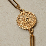 Chanel 70s - 80s Milgrain Coins Long Necklace 24K GP - FashioNica