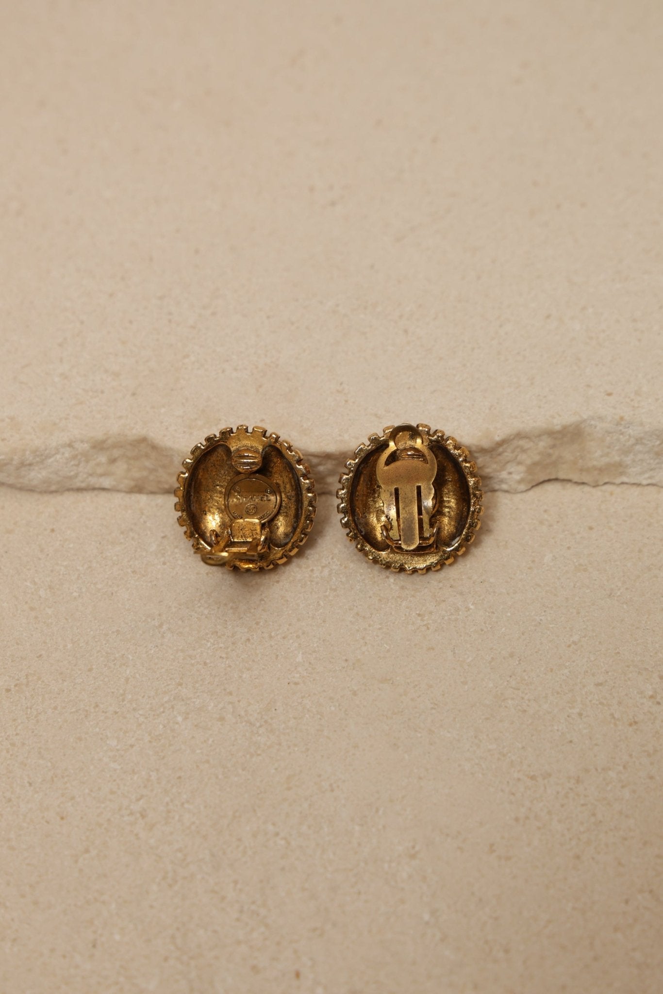 Chanel 70s - 80s Round Clip - On Earrings 24K GP - FashioNica