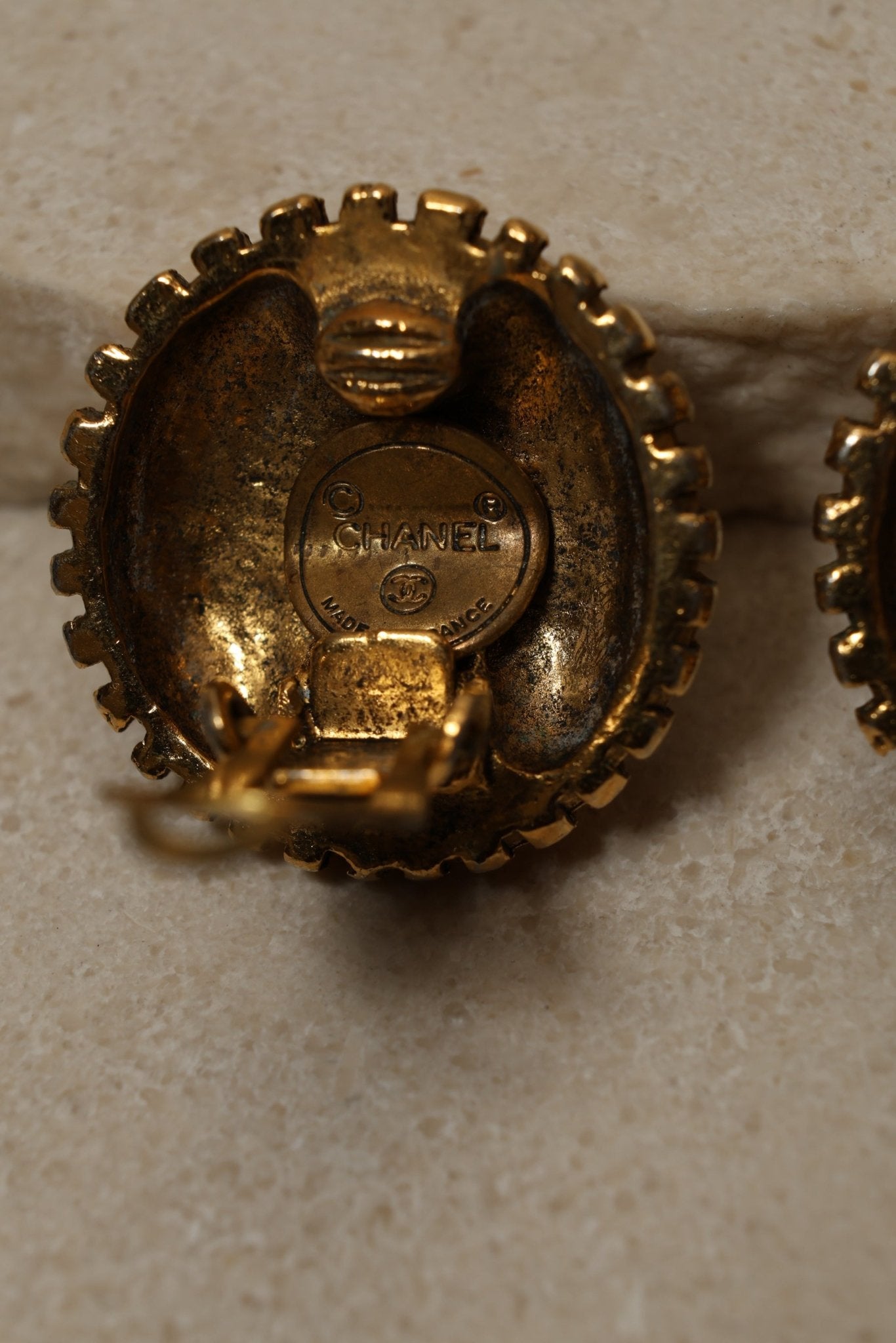 Chanel 70s - 80s Round Clip - On Earrings 24K GP - FashioNica