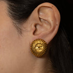 Chanel 70s - 80s Round Clip - On Earrings 24K GP - FashioNica