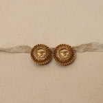 Chanel 70s - 80s Round Clip - On Earrings 24K GP - FashioNica