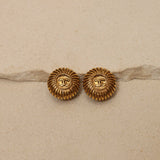 Chanel 70s - 80s Round Clip - On Earrings 24K GP - FashioNica