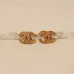 Chanel 70s - 80s Woven Motif CC Clip - On Earrings 24K GP - FashioNica