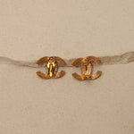 Chanel 70s - 80s Woven Motif CC Clip - On Earrings 24K GP - FashioNica
