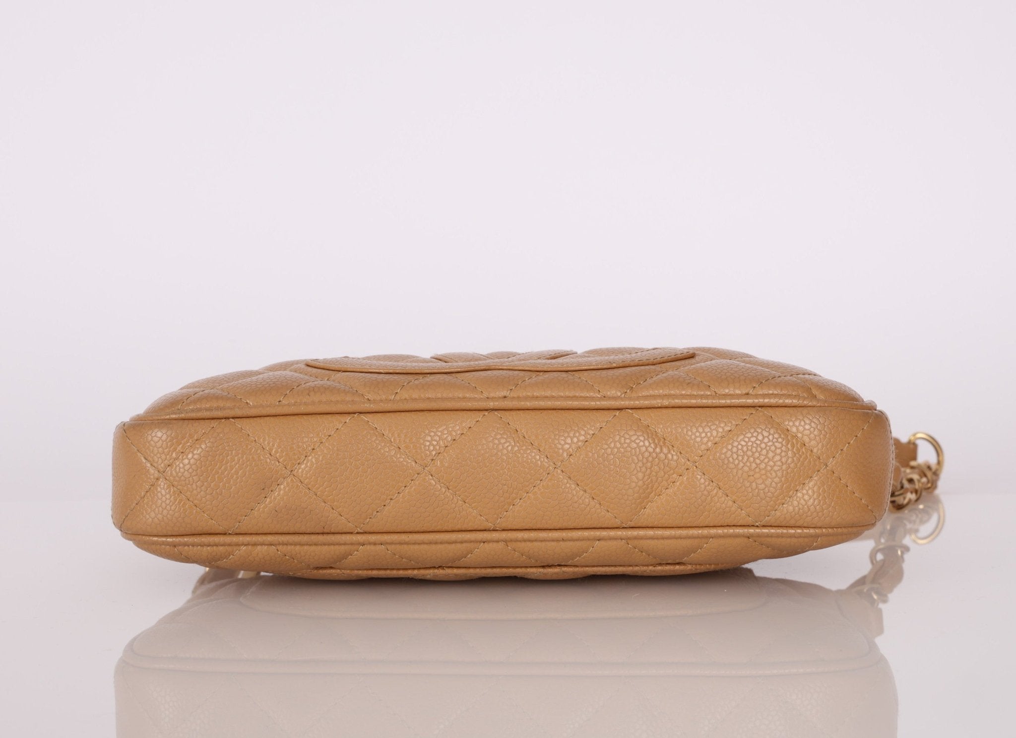 Chanel Beige Caviar Timeless Pochette - FashioNica