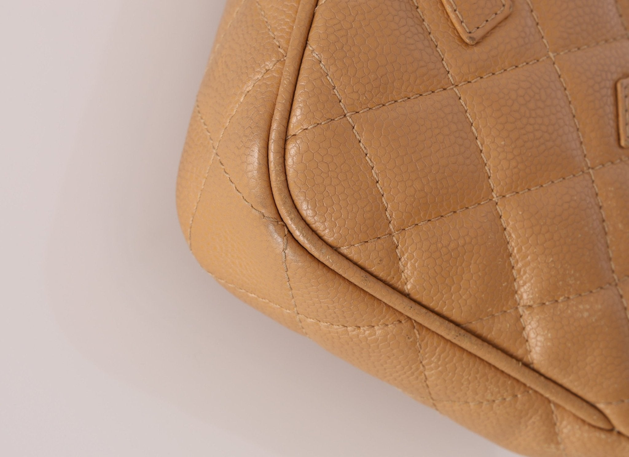 Chanel Beige Caviar Timeless Pochette - FashioNica