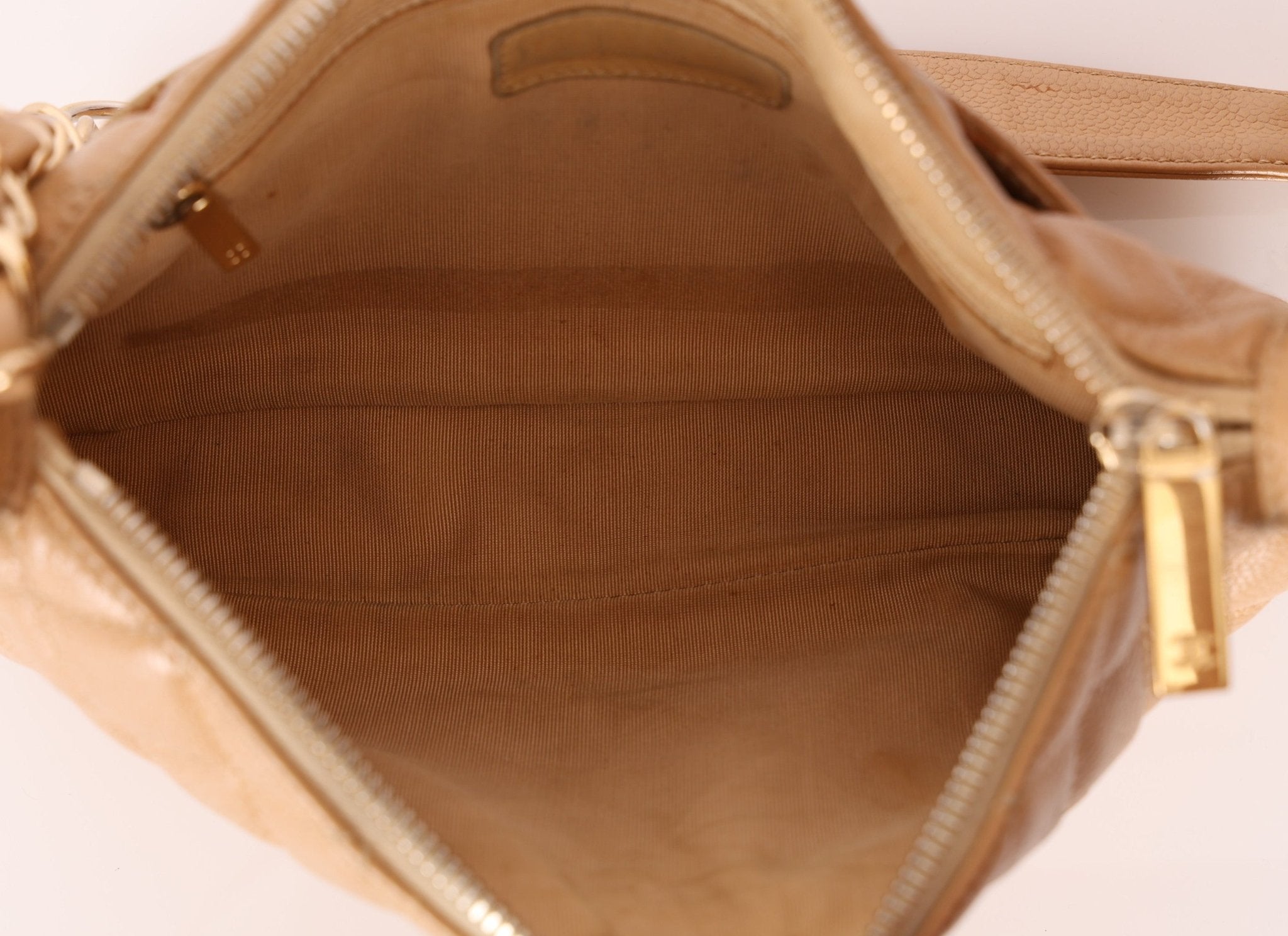 Chanel Beige Caviar Timeless Pochette - FashioNica