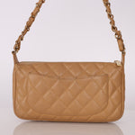 Chanel Beige Caviar Timeless Pochette - FashioNica