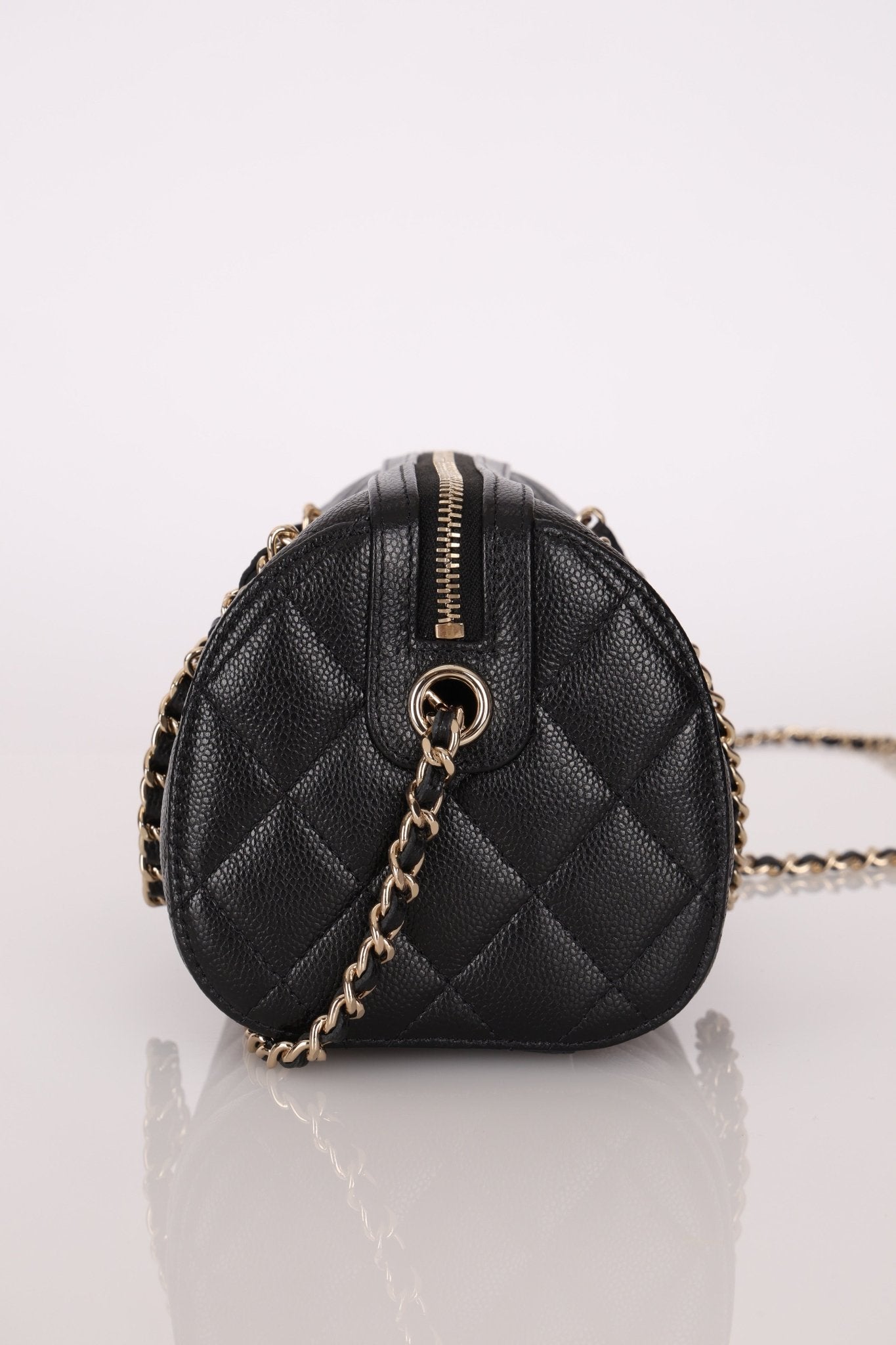 Chanel Black Caviar Timeless Classic Line Barrel Bag - FashioNica