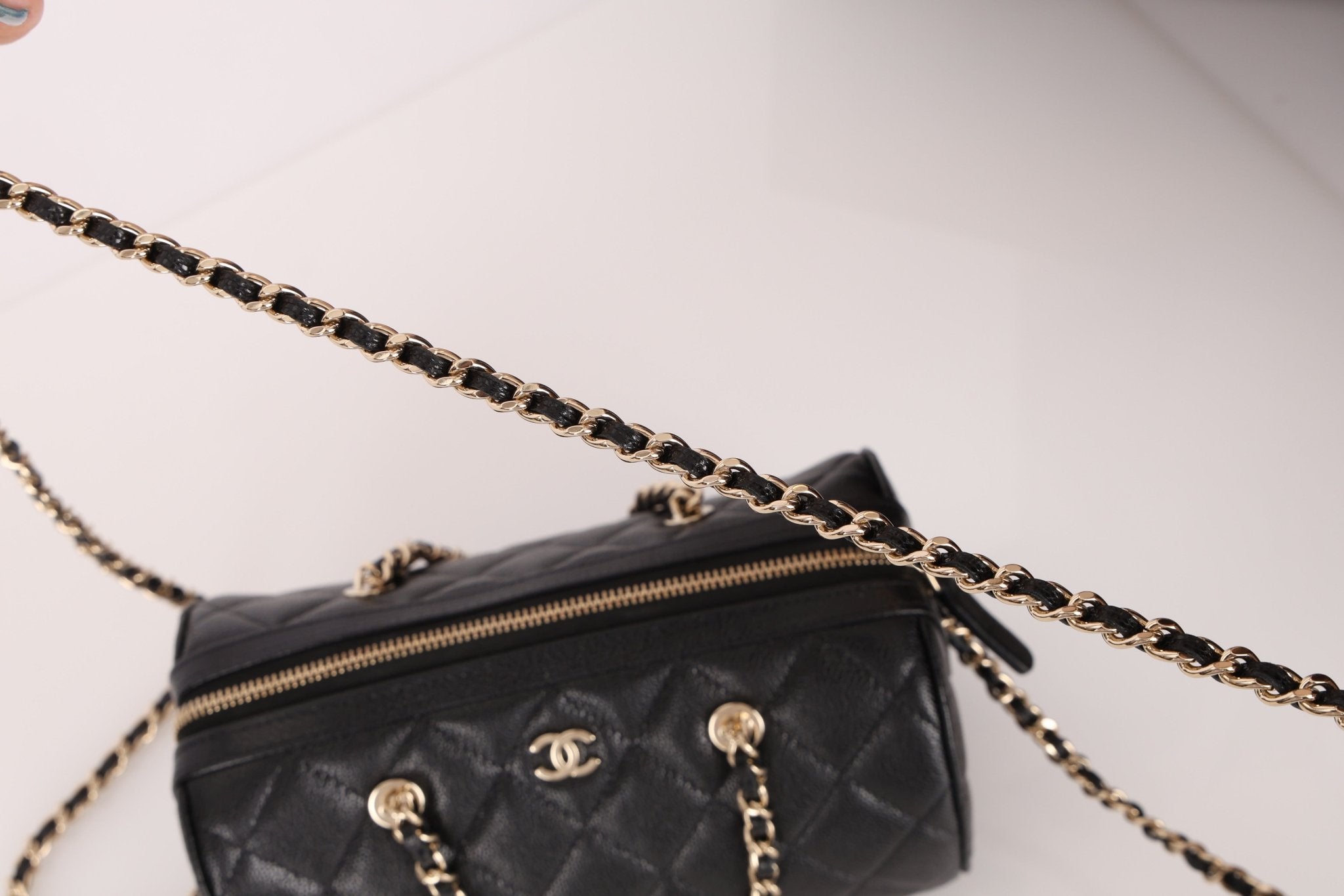 Chanel Black Caviar Timeless Classic Line Barrel Bag - FashioNica