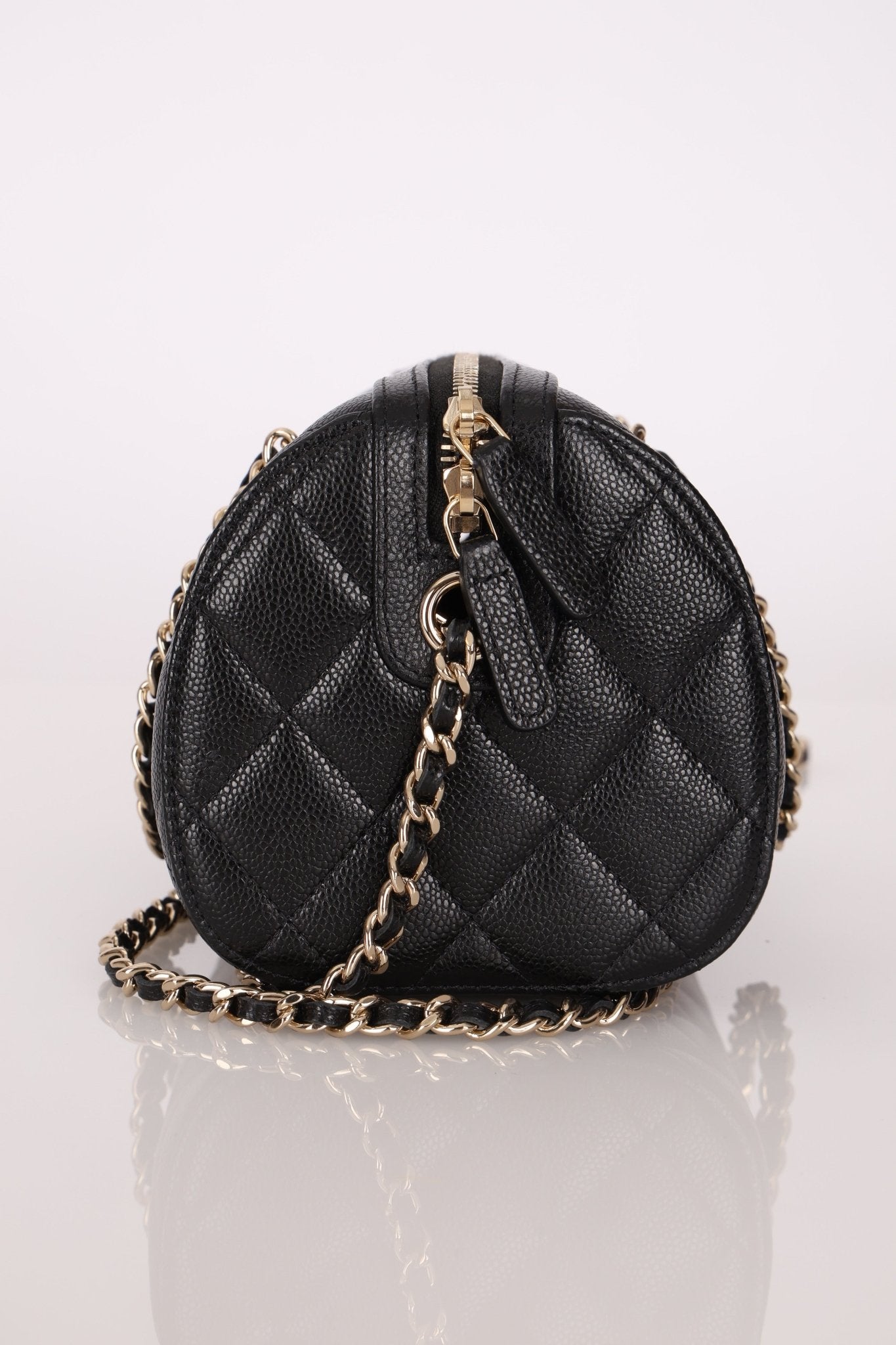 Chanel Black Caviar Timeless Classic Line Barrel Bag - FashioNica