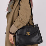 Chanel Caviar 24K GP Pocket Turnlock Tote - FashioNica