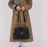 Chanel Caviar 24K GP Pocket Turnlock Tote - FashioNica