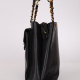 Chanel Caviar 24K GP Pocket Turnlock Tote - FashioNica