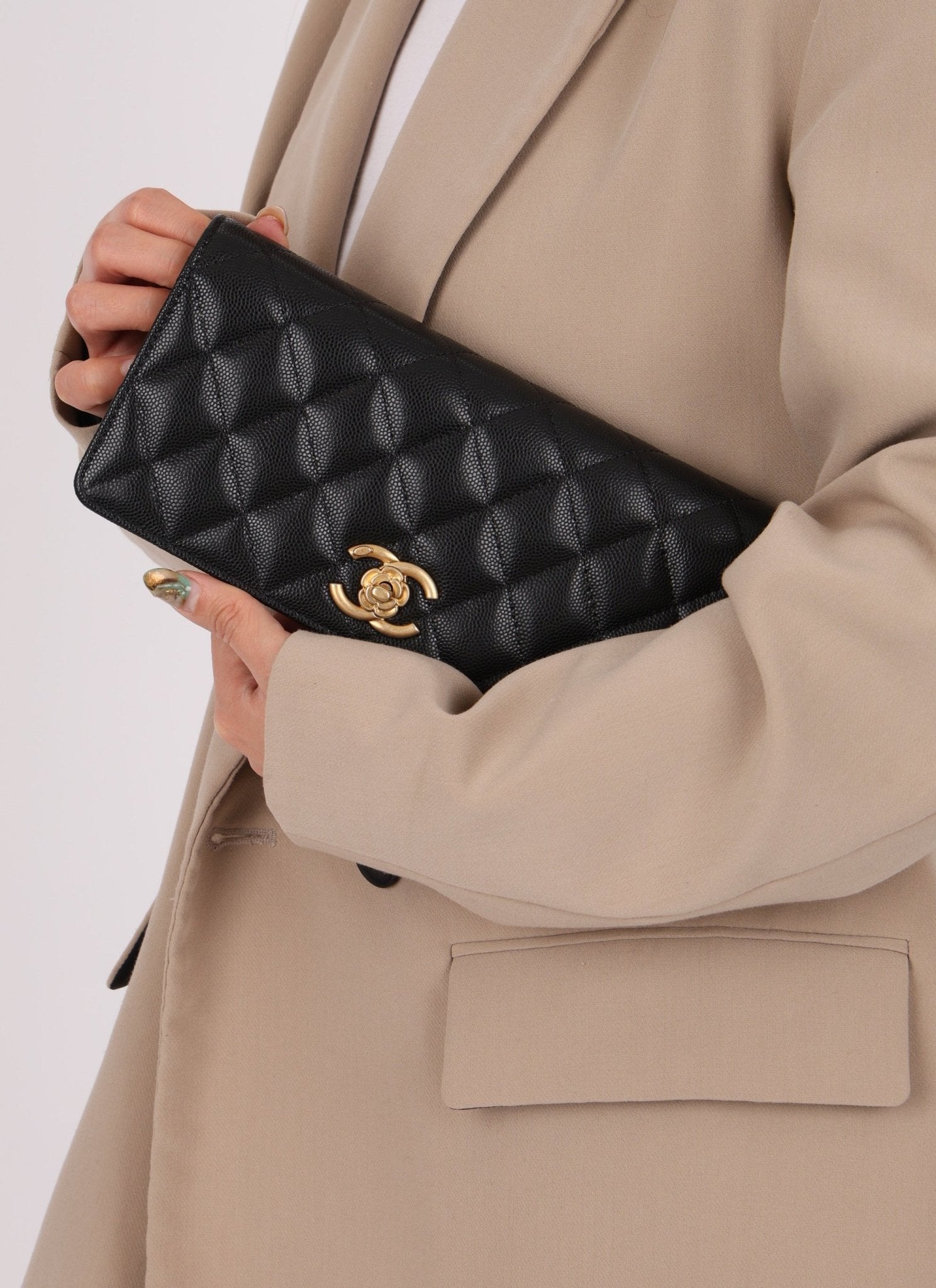 Chanel Caviar Camellia Flap Bag - FashioNica