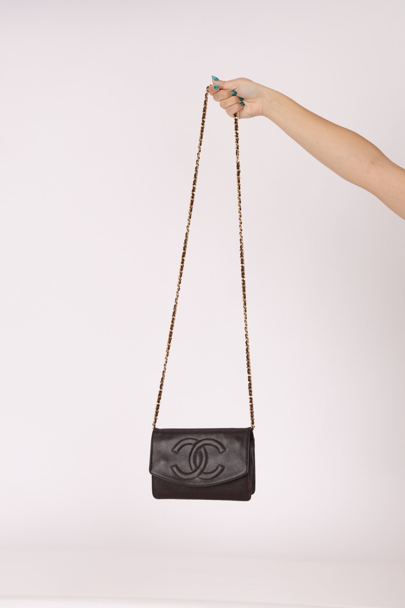 Chanel Caviar Chocolate Timeless Wallet on Chain - FashioNica