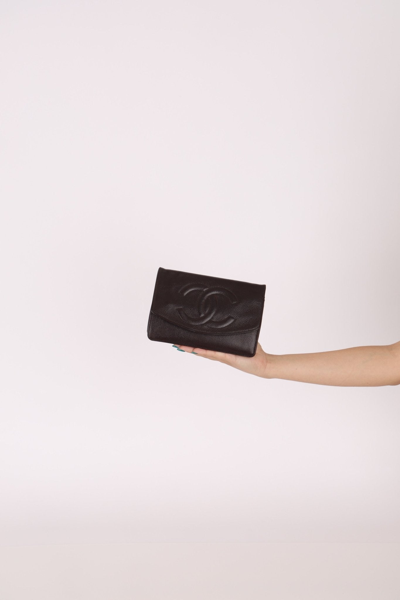 Chanel Caviar Chocolate Timeless Wallet on Chain - FashioNica