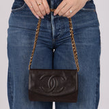 Chanel Caviar Chocolate Timeless Wallet on Chain - FashioNica