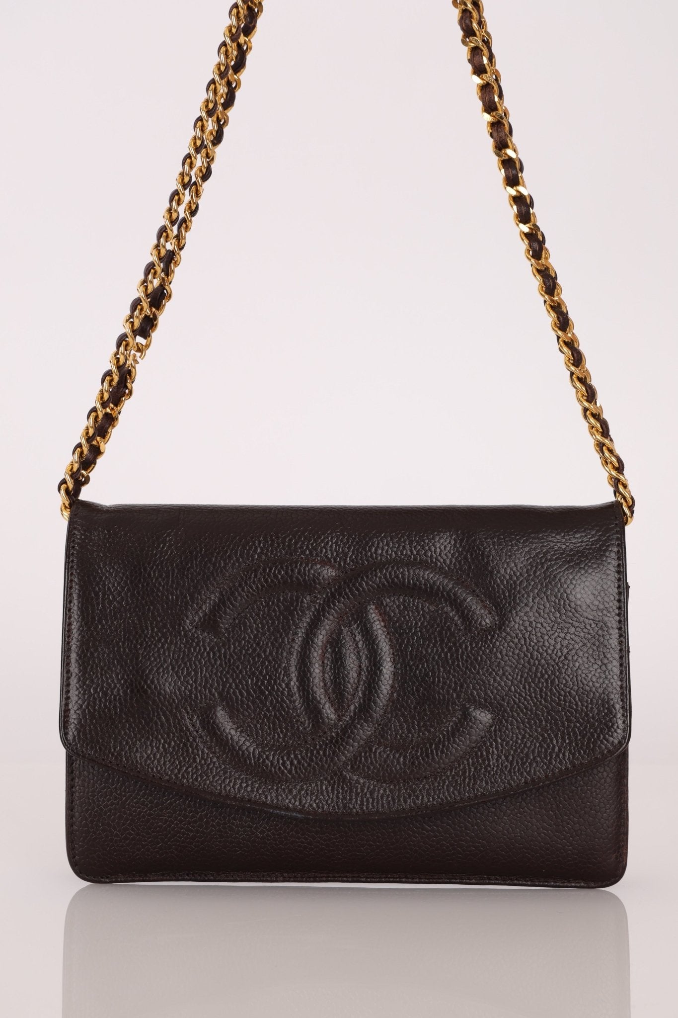 Chanel Caviar Chocolate Timeless Wallet on Chain - FashioNica