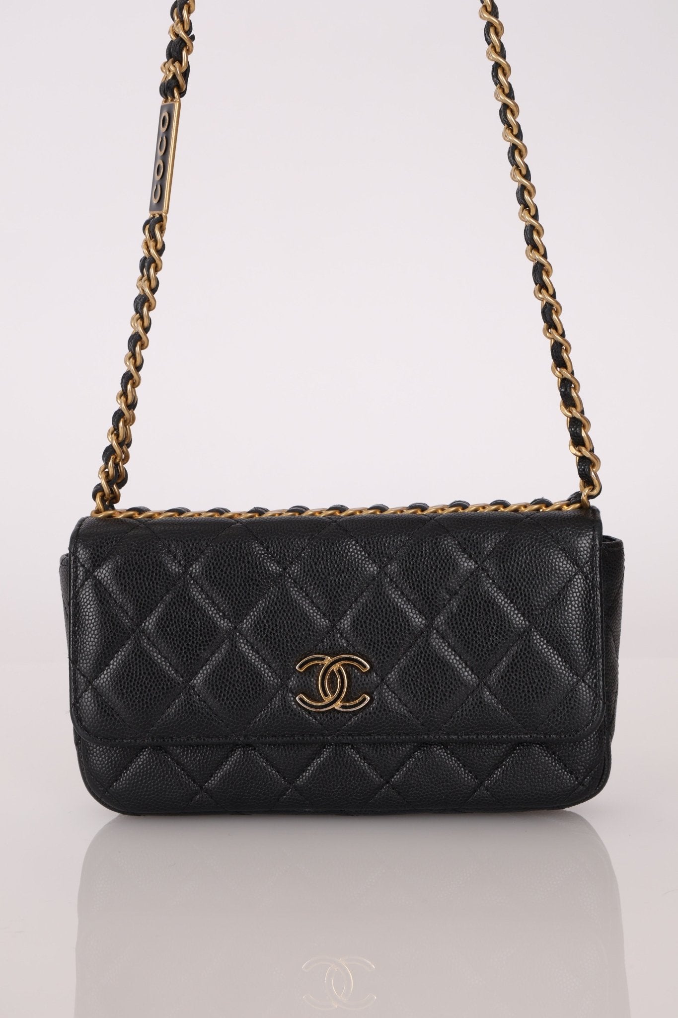Chanel Caviar Coco Enamel Mini Rectangle Flap - FashioNica