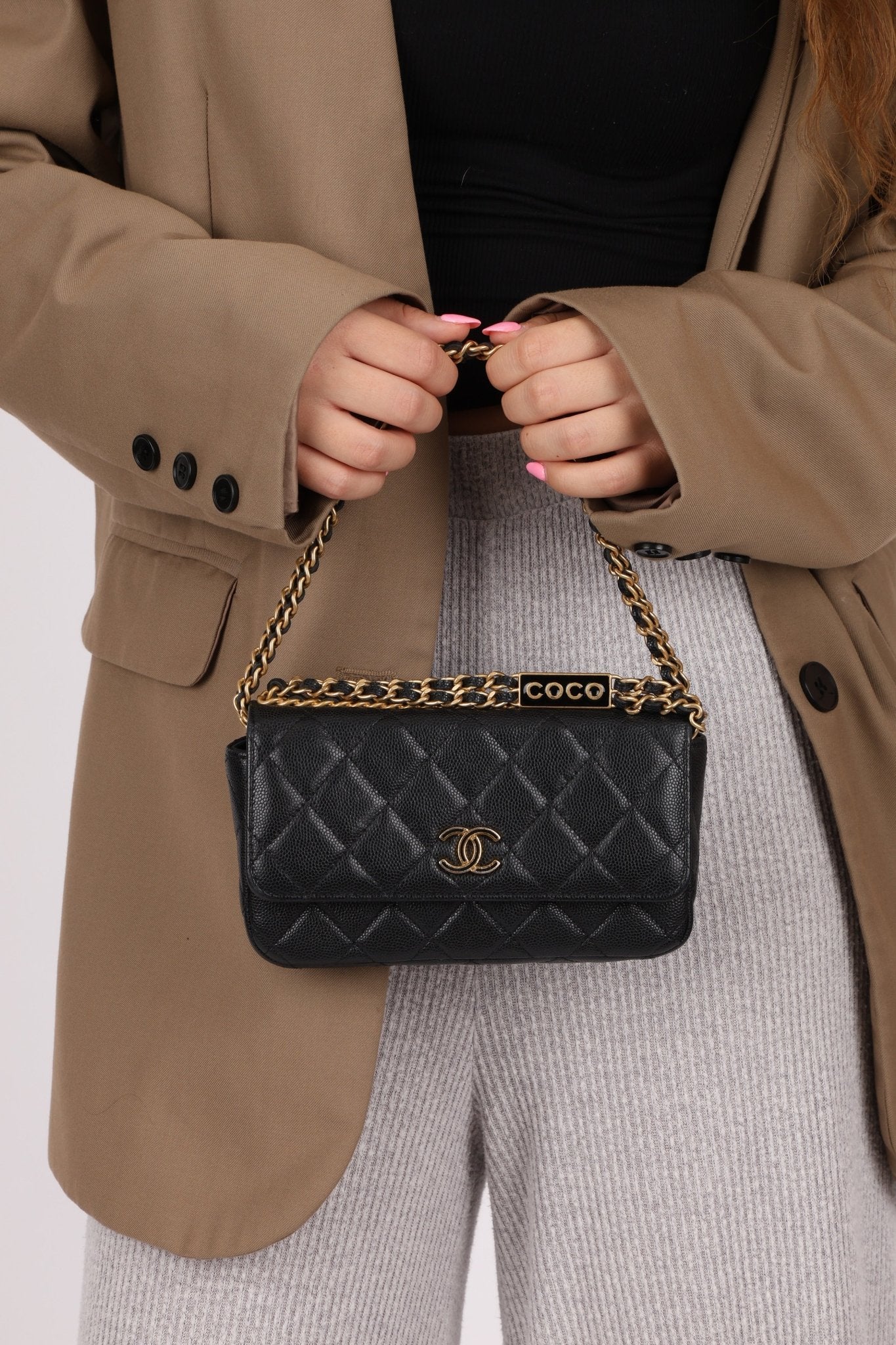 Chanel Caviar Coco Enamel Mini Rectangle Flap - FashioNica