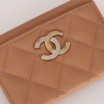 Chanel Caviar Crystal Embellished CC Cardholder - FashioNica
