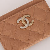 Chanel Caviar Crystal Embellished CC Cardholder - FashioNica