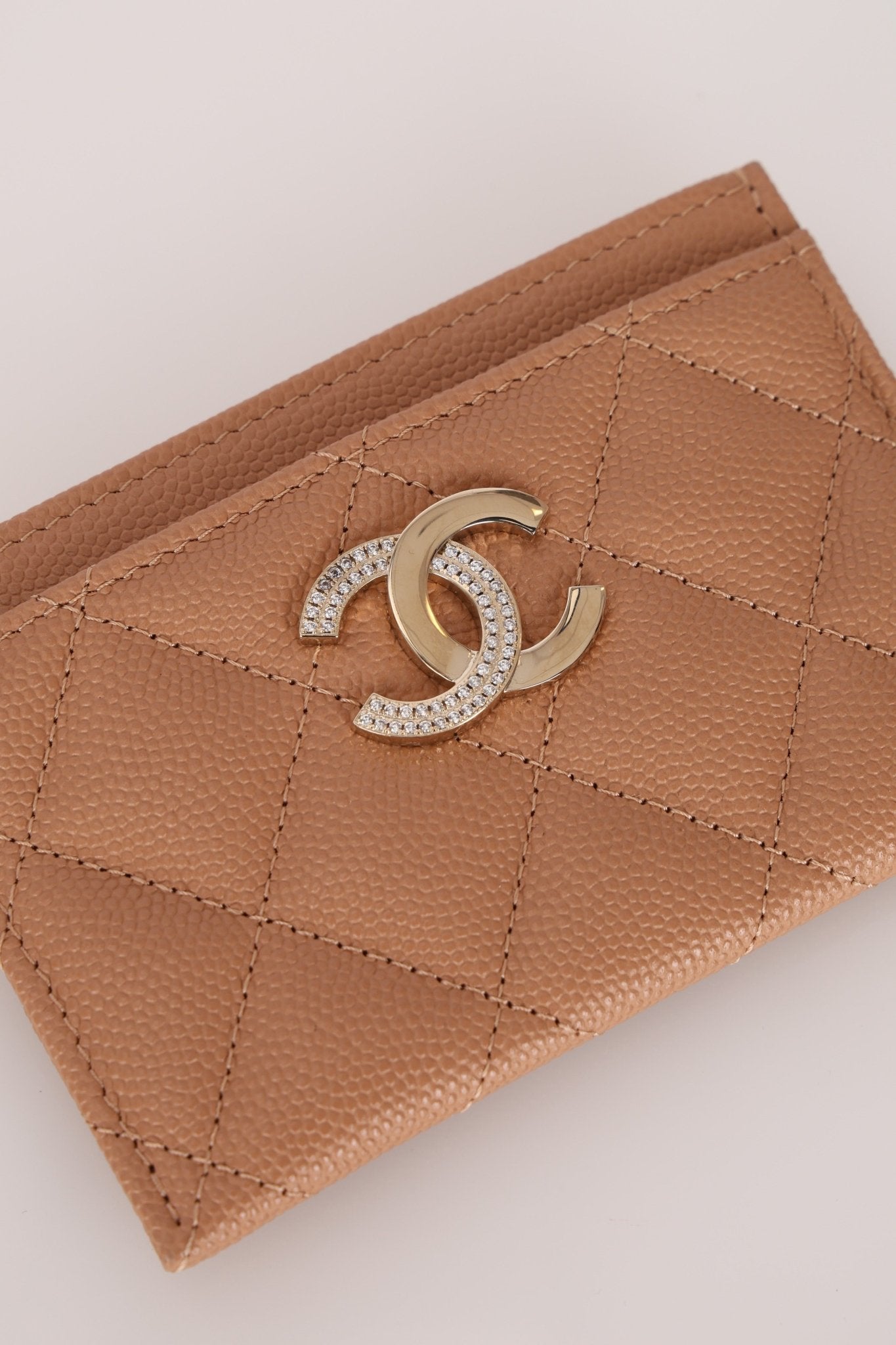 Chanel Caviar Crystal Embellished CC Cardholder - FashioNica
