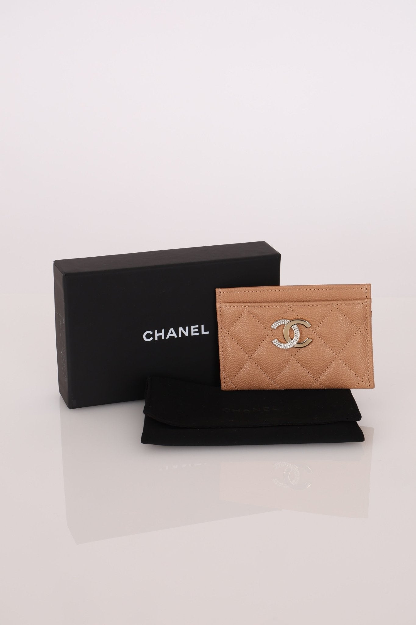 Chanel Caviar Crystal Embellished CC Cardholder - FashioNica