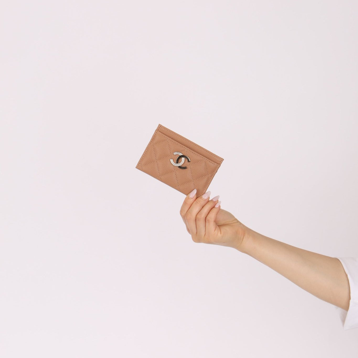 Chanel Caviar Crystal Embellished CC Cardholder - FashioNica