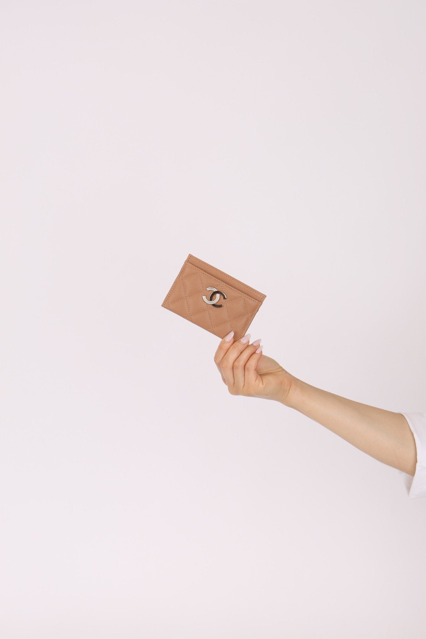 Chanel Caviar Crystal Embellished CC Cardholder - FashioNica