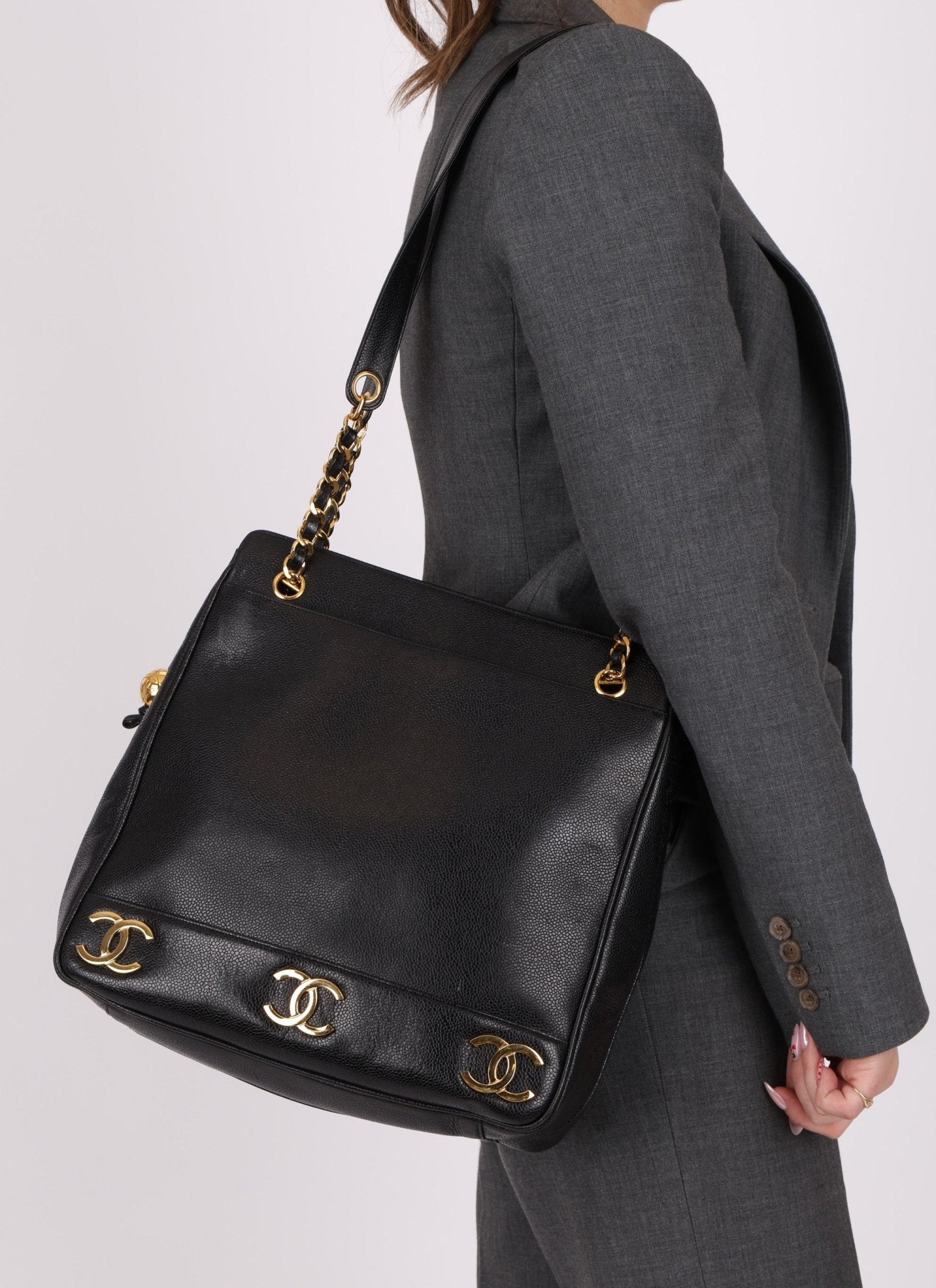 Chanel Caviar Triple CC Tote - FashioNica