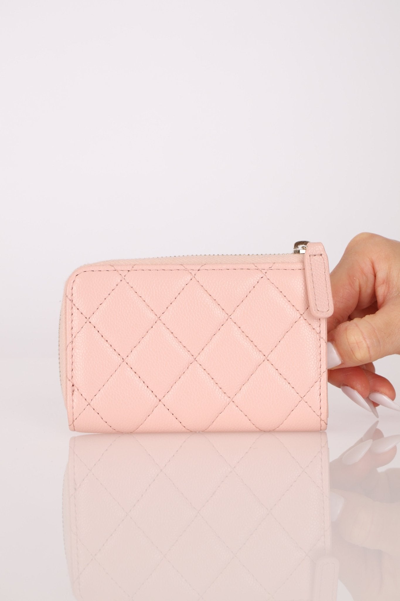 Chanel Caviar Zip Card Holder Key Pouch - FashioNica