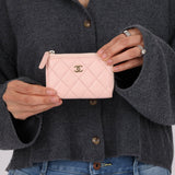 Chanel Caviar Zip Card Holder Key Pouch - FashioNica